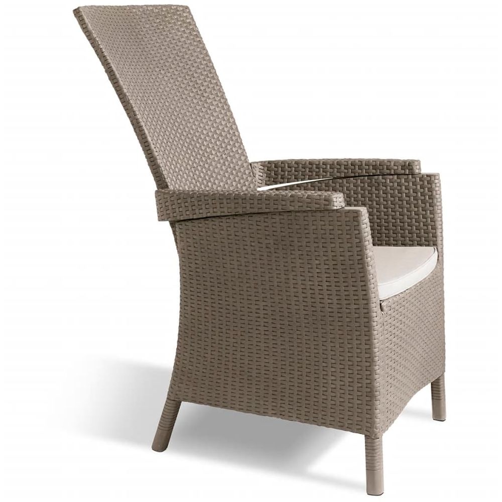 Chaise De Jardin Trenton Beige Allibert - Design Rotin, Coussin Inclus, Résistante Aux Intempéries - 2