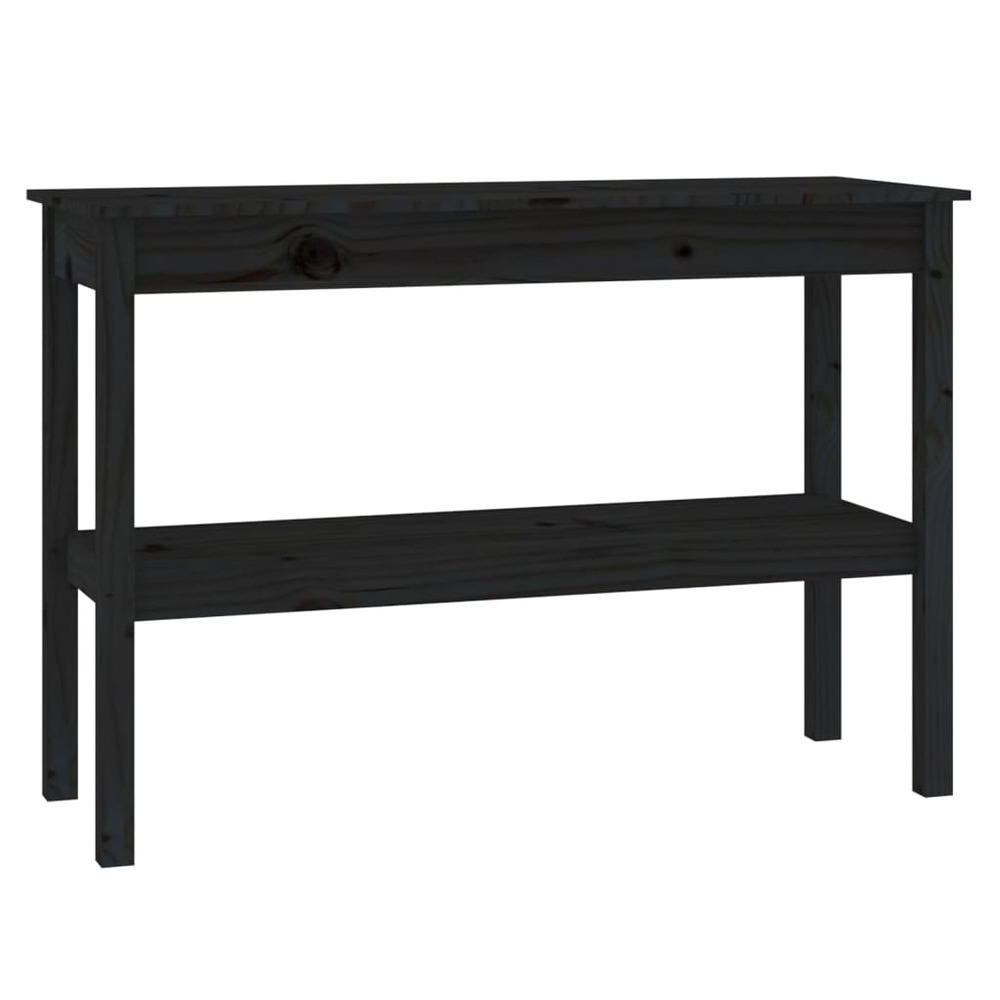 Table console noir 110x40x75 cm bois de pin solide
