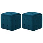 Tables de chevet 2 pcs bleu 30x30x30 cm velours tissu