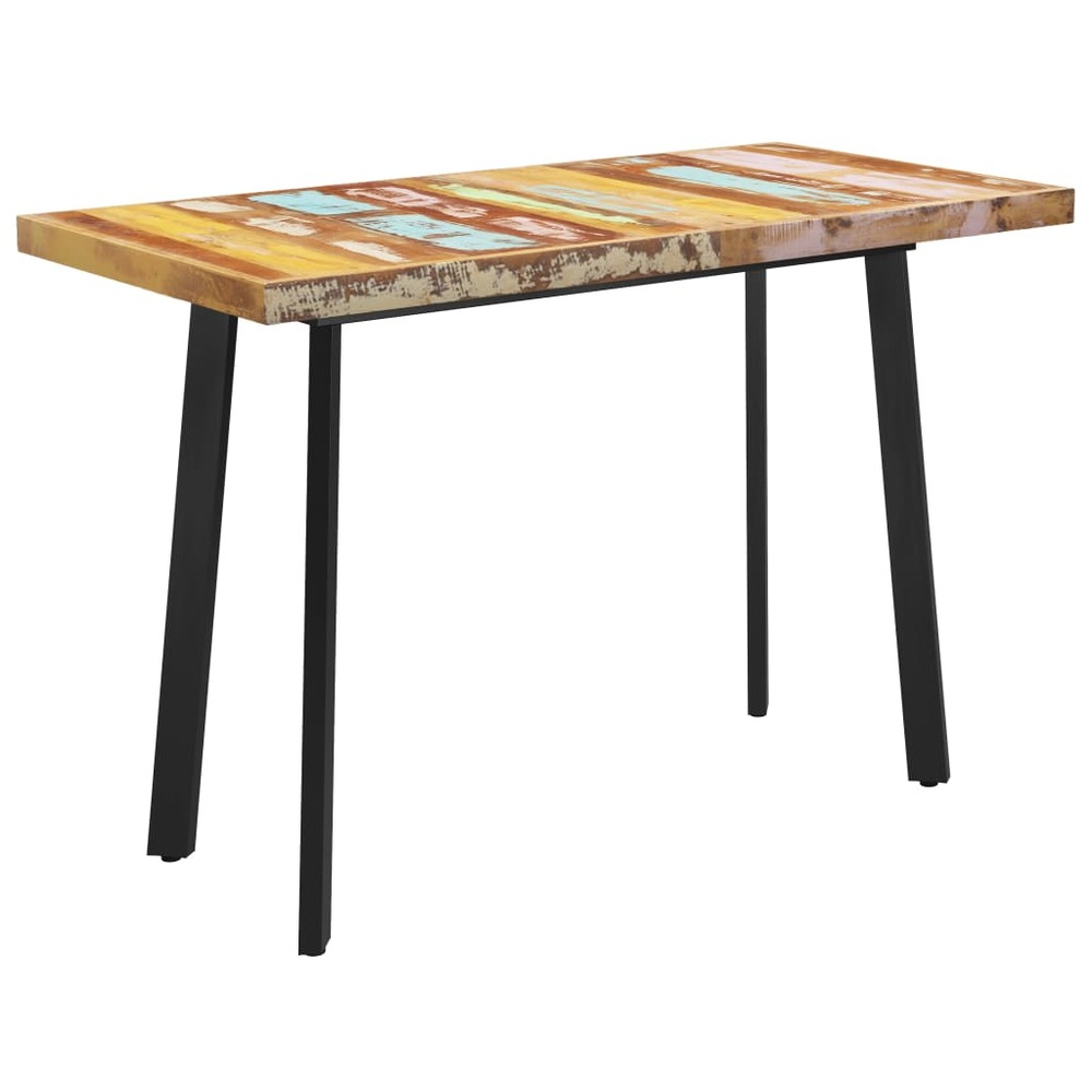 Table à dîner à pieds en v 140x70x77 cm bois de récupération