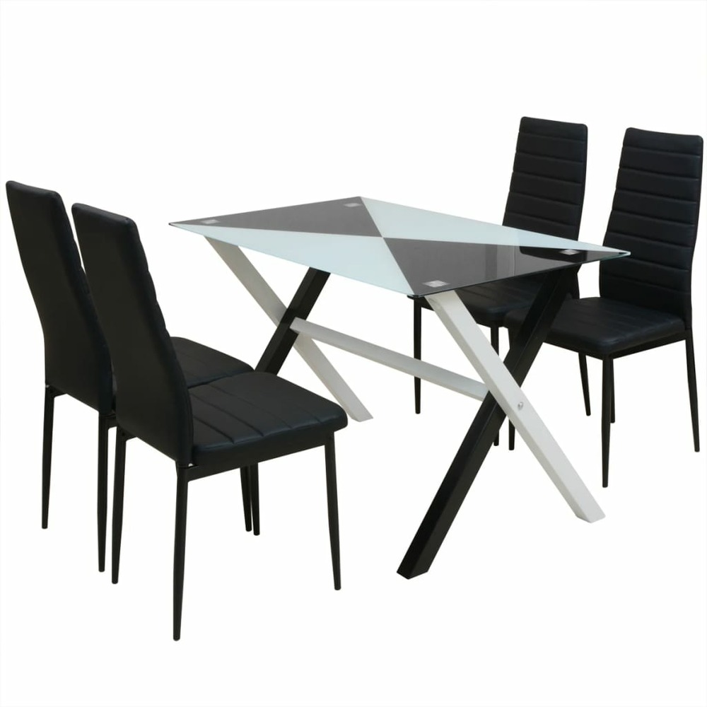 Ensemble table et chaises de salle à manger 5 pcs en simili cuir