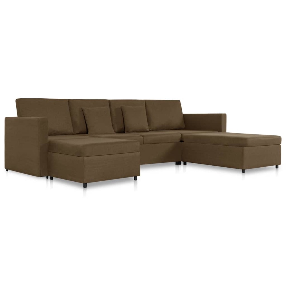 Canapé-lit extensible à 4 places tissu marron