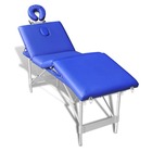 110061 foldable massage table 4 zones aluminium blue