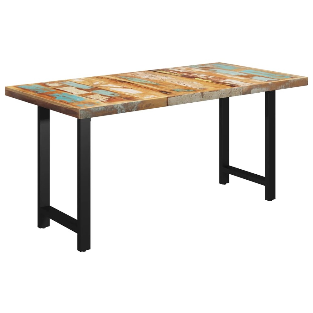 Table à dîner à pieds en h 180x90x77 cm bois de récupération