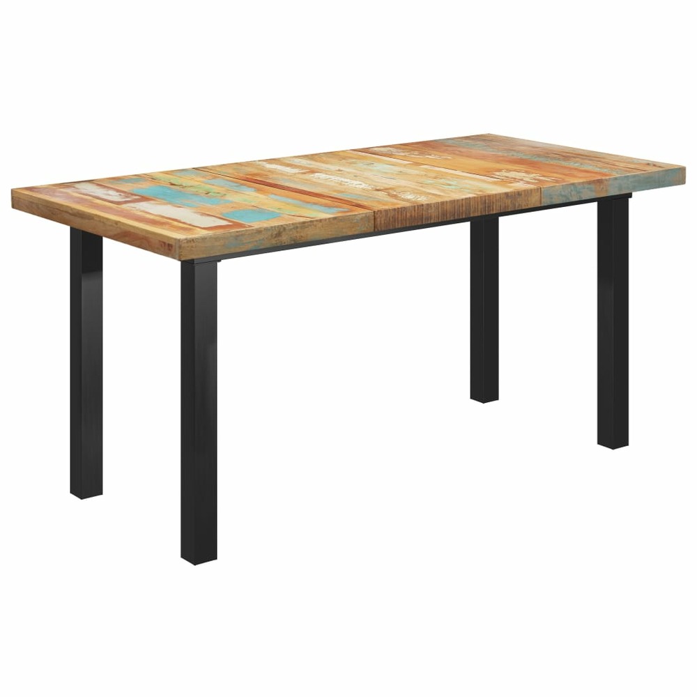 Table à dîner à pieds en i 160x80x77 cm bois de récupération