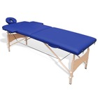 Table de massage pliante en bois 2 zones bleu