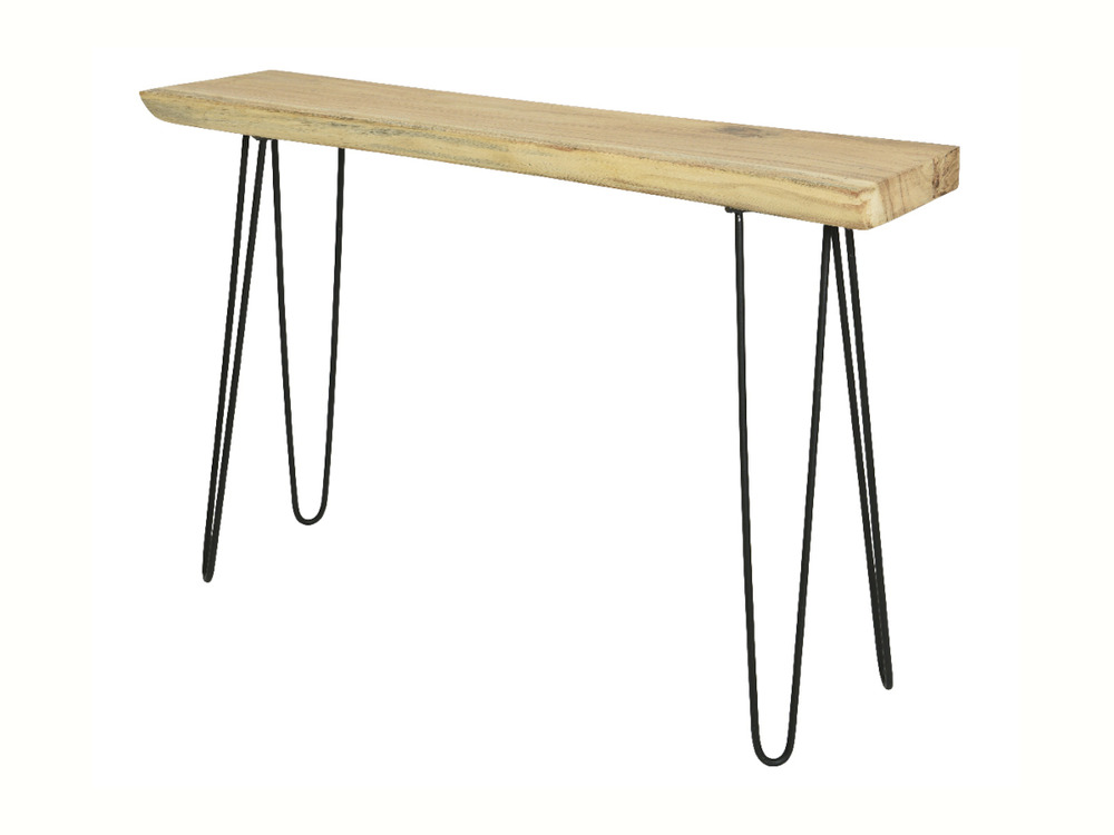 Table d'appoint en bois et acier rectangulaire- nos envies déco