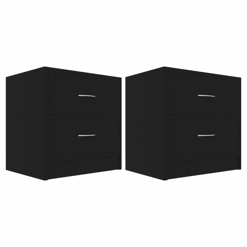 Tables de chevet 2 pcs noir 40 x 30 x 40 cm aggloméré