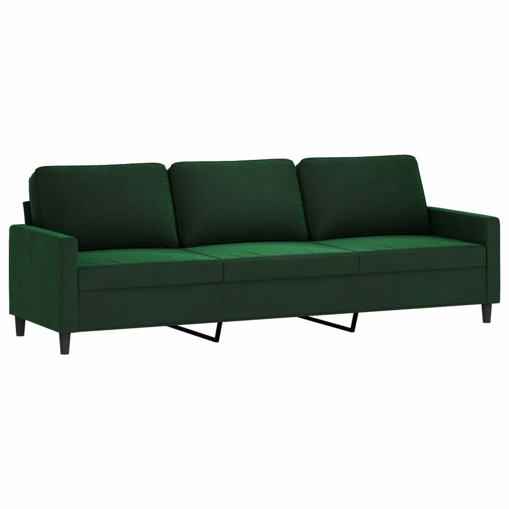 Canapé à 3 places vert foncé 210 cm velours