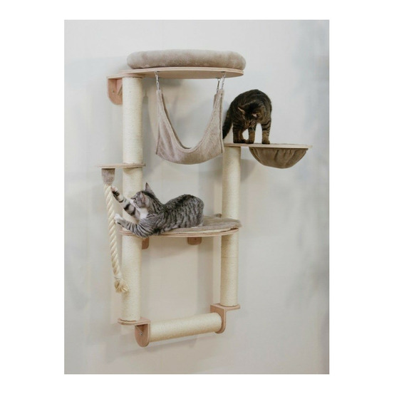 Arbre a chat mural - h. 138 cm - dolomit grappa pro - kerbl - taupe