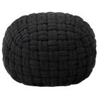 Pouf design tressé noir 50x35 cm coton