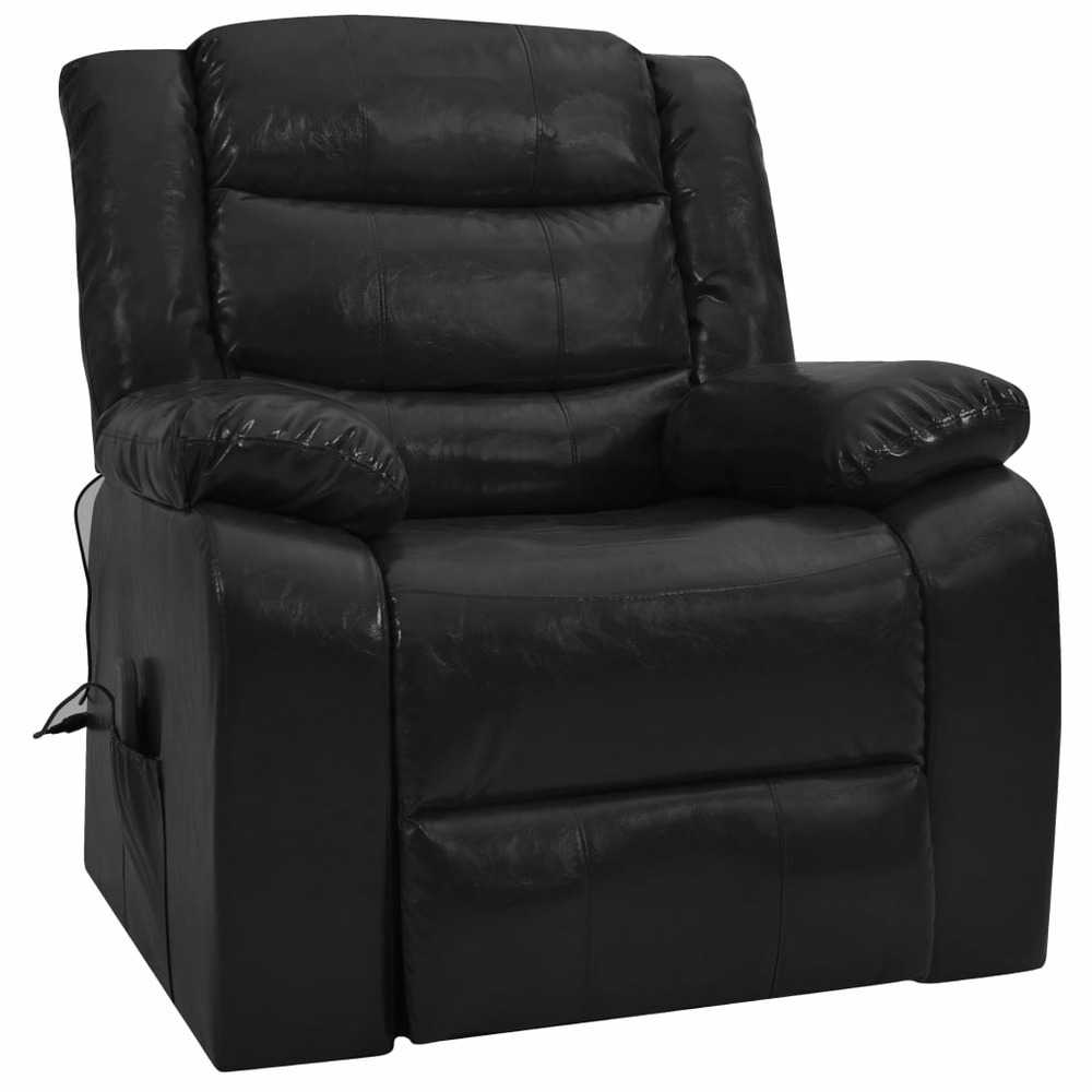Canapé inclinable de massage noir similicuir