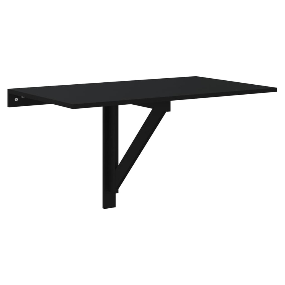 Table murale pliable noir 100x60x56 cm bois d'ingénierie