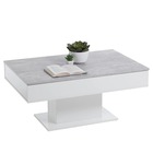 Table basse gris béton et blanc