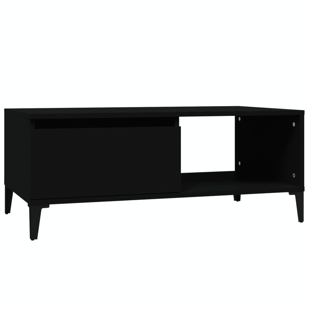 Table basse noir 90x50x36,5 cm bois d'ingénierie