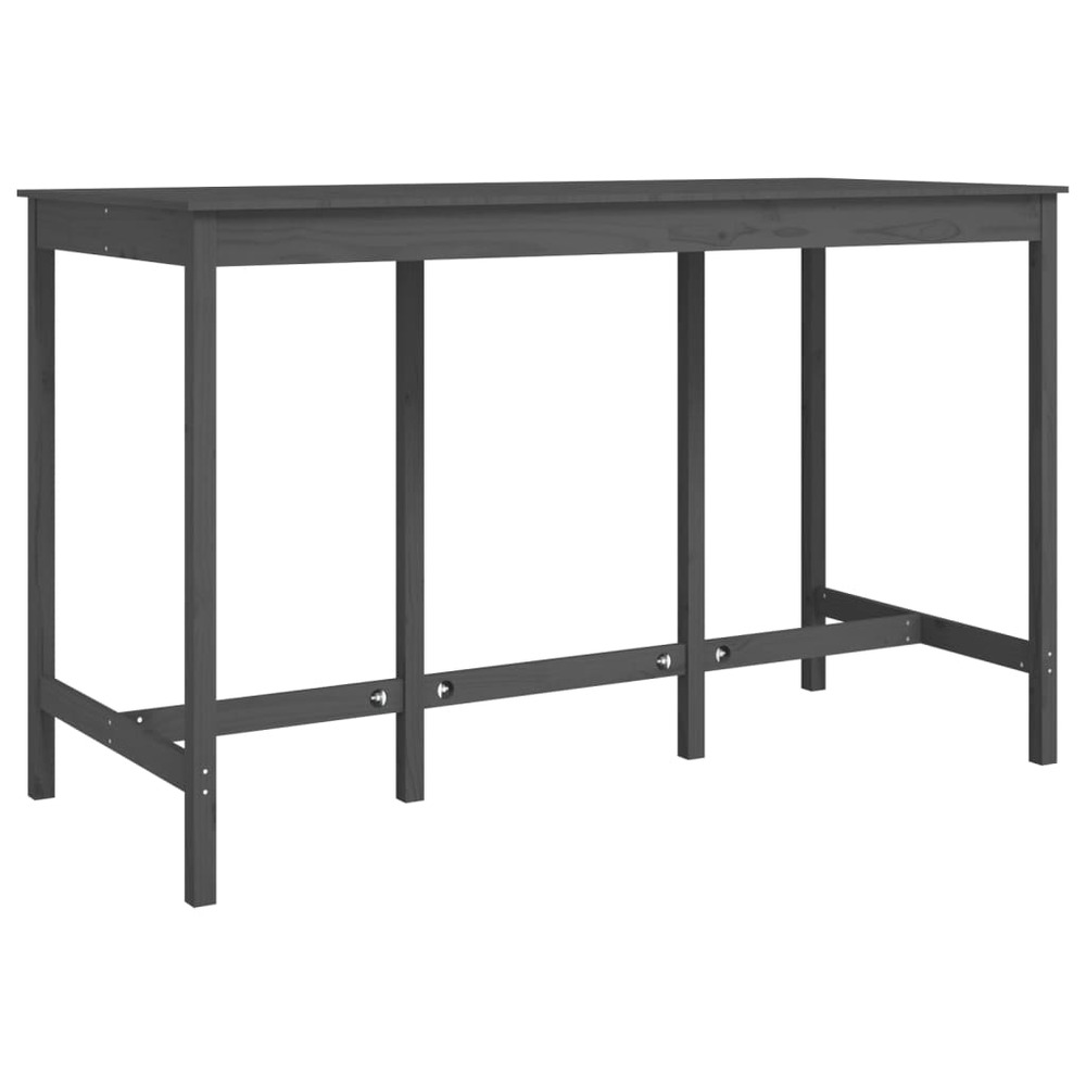 Table de bar gris 180x80x110 cm bois massif de pin
