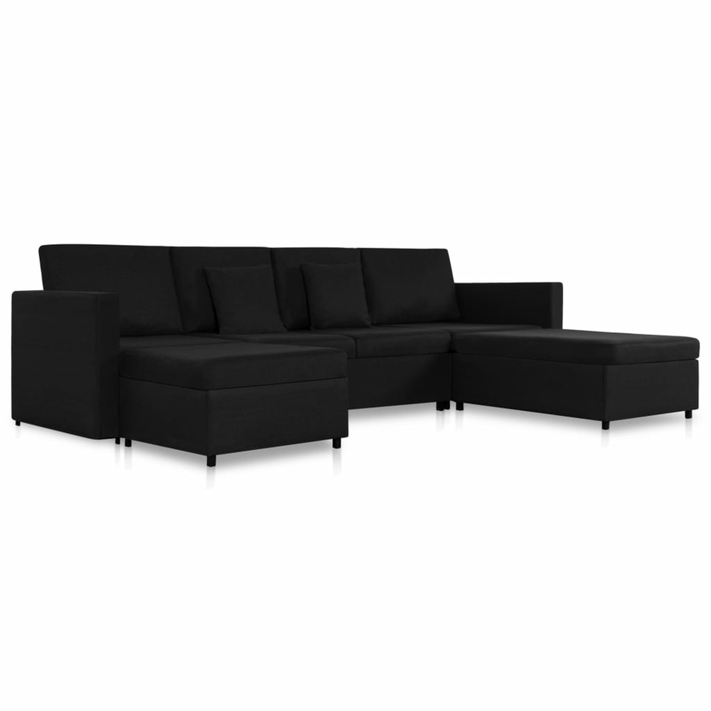 Canapé-lit extensible à 4 places tissu noir