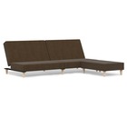Canapé-lit à 2 places avec repose-pied marron tissu