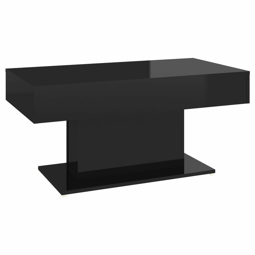 Table basse noir brillant 96x50x45 cm aggloméré
