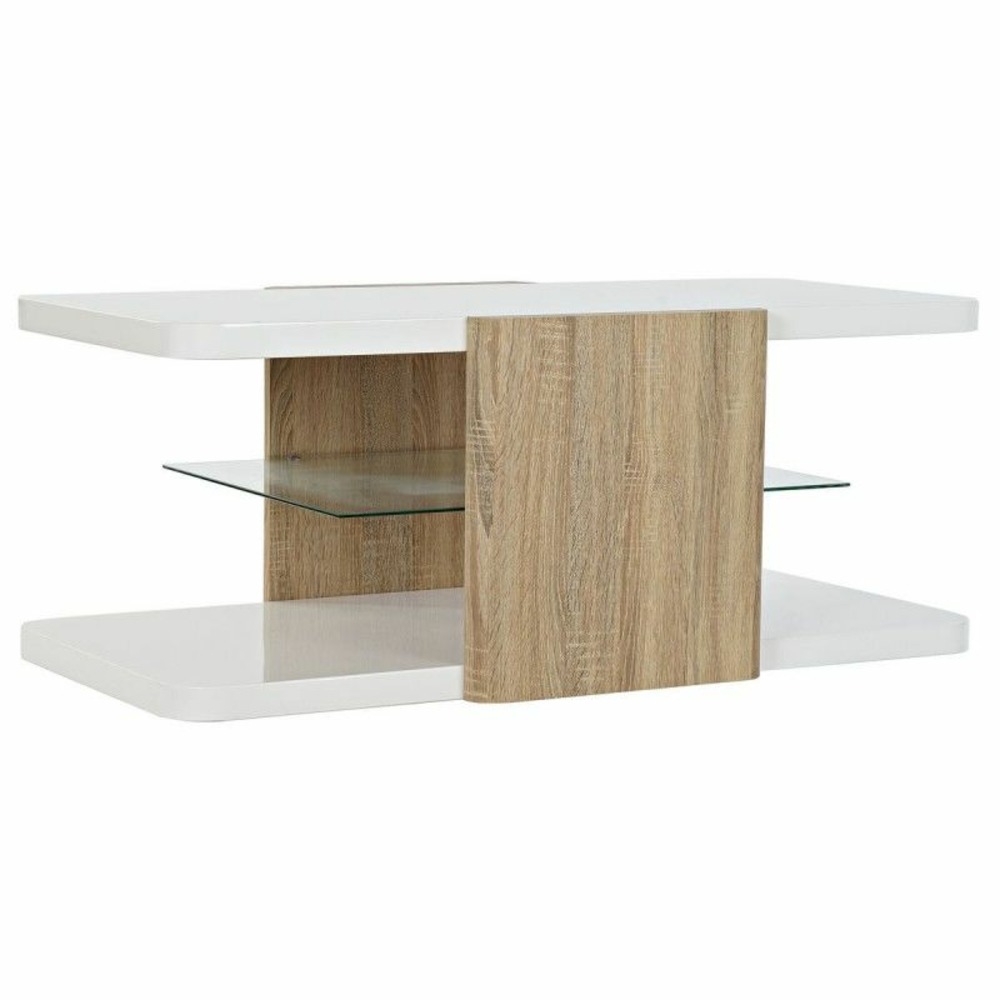Table d'appoint thyann verre mdf aluminium (110 x 60 x 45 cm)