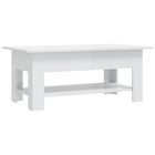 Table basse blanc brillant 102x55x42 cm aggloméré