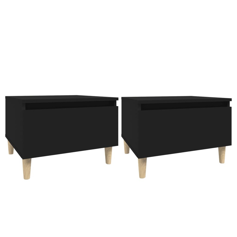 Tables d'appoint 2 pcs noir 50x46x35 cm bois d'ingénierie