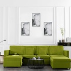 Canapé-lit extensible à 4 places tissu vert