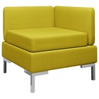 Canapé d'angle sectionnel avec coussin tissu jaune