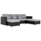 Canapé-lit extensible à 4 places similicuir noir