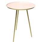 Table d'appoint rose clair et doré 45 x 61 cm métal b154391