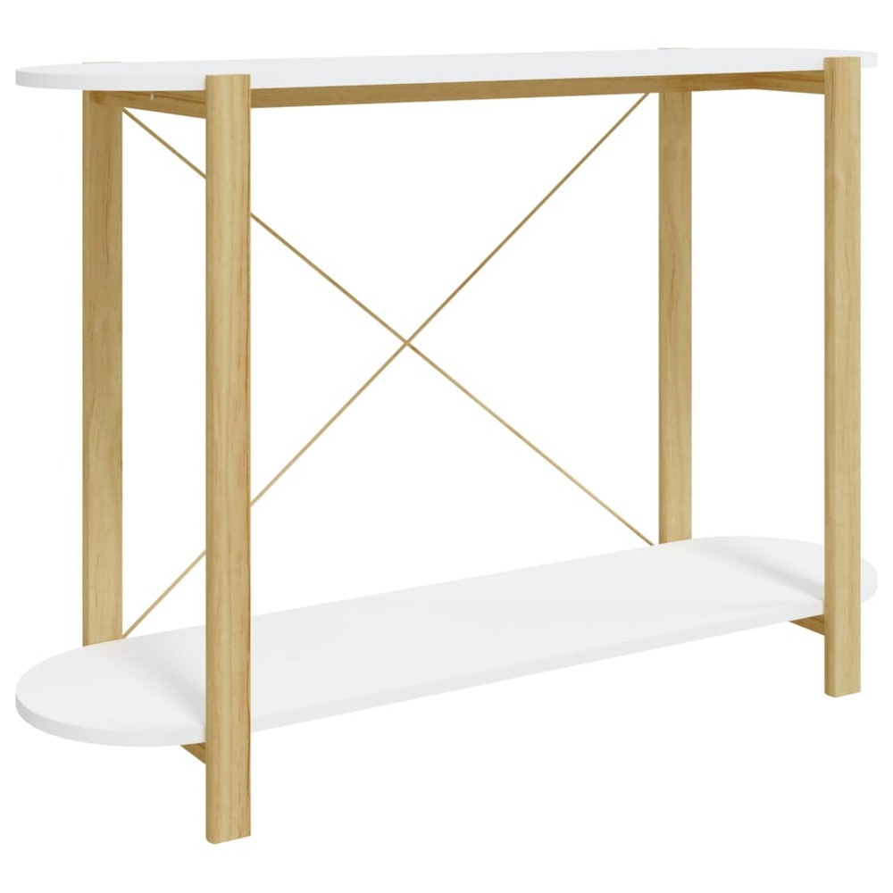 Table console blanc 110x38x75 cm bois d'ingénierie