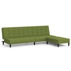 Canapé-lit à 2 places avec repose-pied vert clair velours