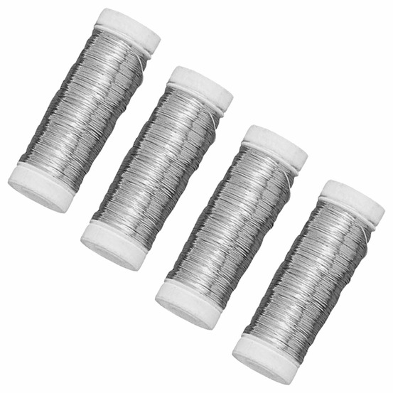 4 fils en cuivre argenté 50 m