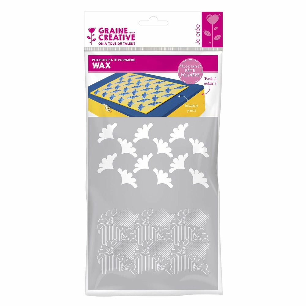Pochoir pâte polymère wax 15,3 x 11,4 cm