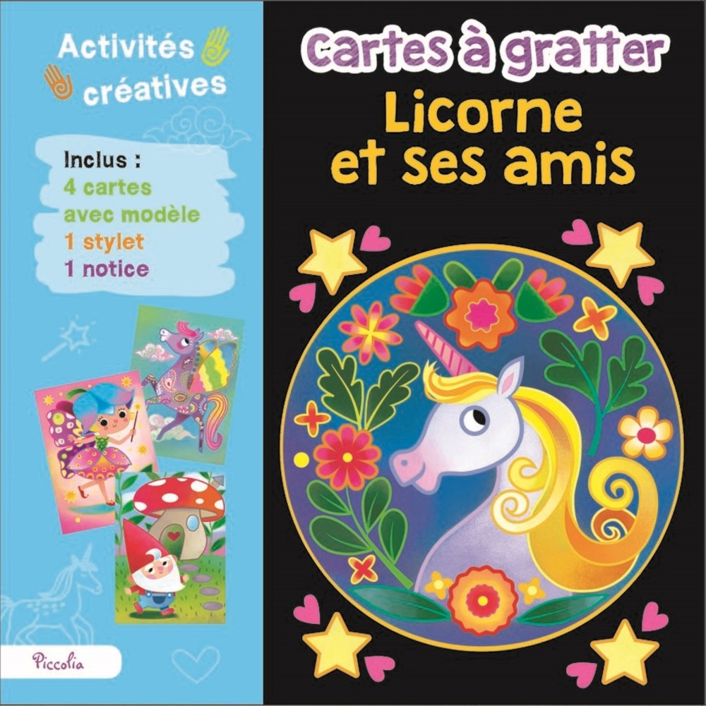 Cartes à gratter licorne et ses amis
