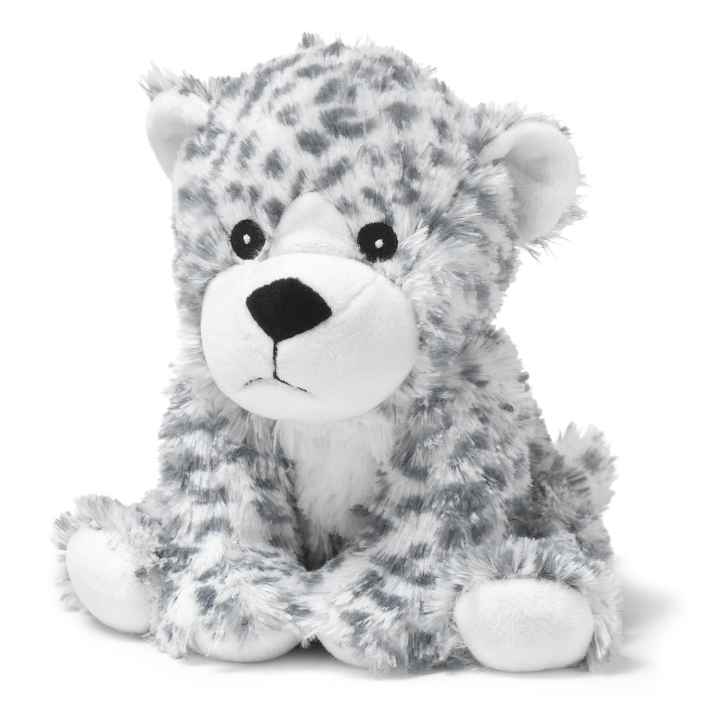 Peluche bouillotte léopard blanc