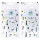 70 stickers en gel transparent new-york