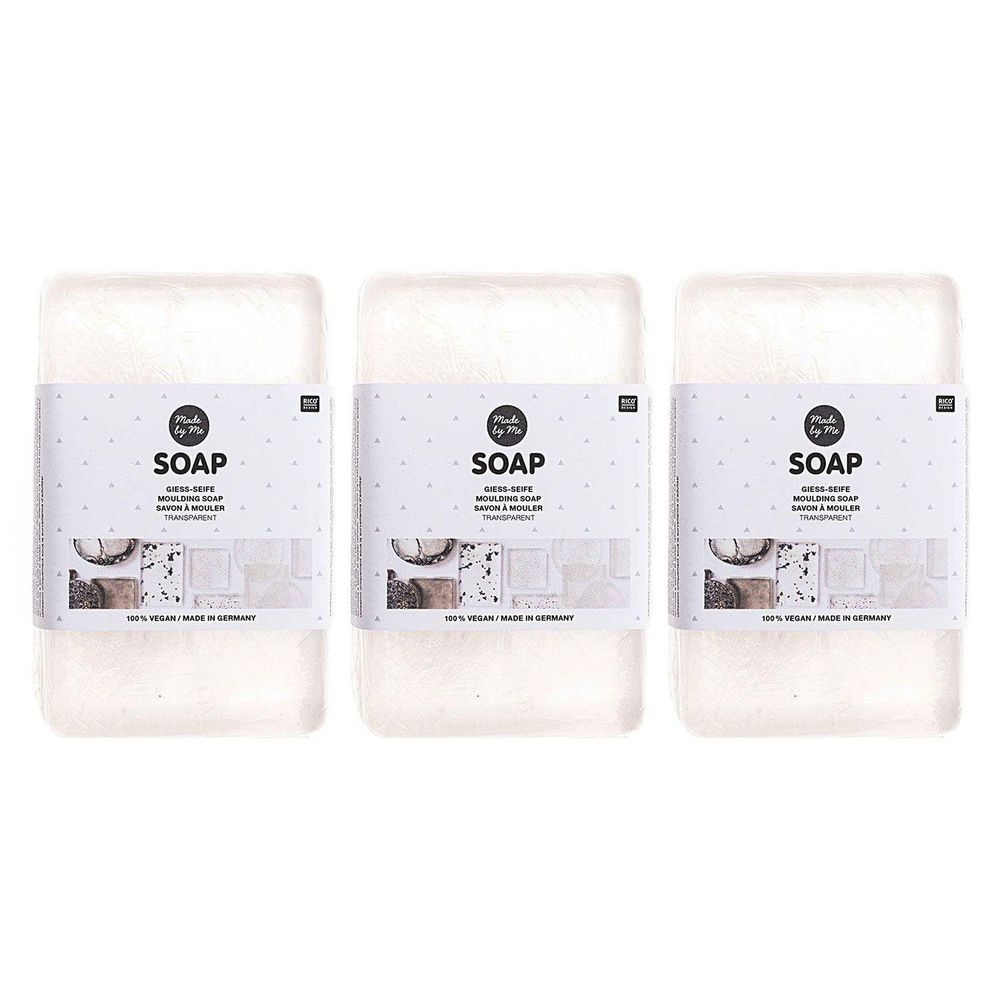 3 savons à mouler transparents 100% vegan x 250 g | Truffaut