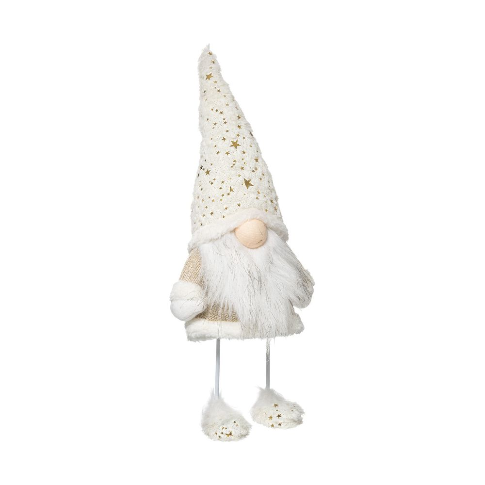 Père noël scandinave blanc et doré h 40 cm
