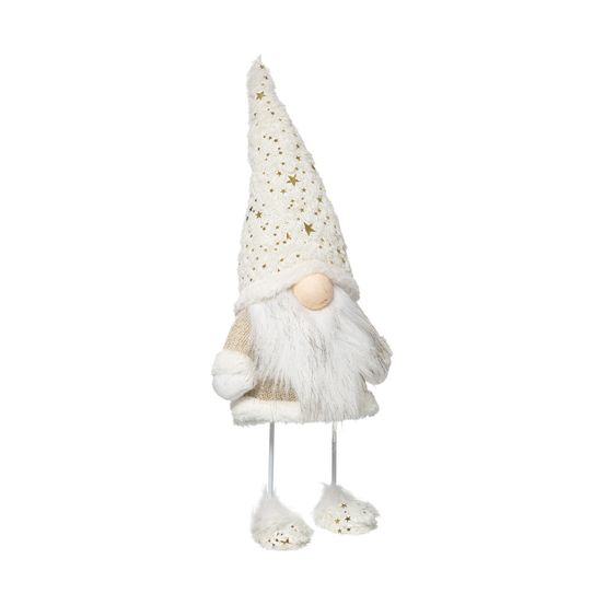 Père noël scandinave blanc et doré h 40 cm