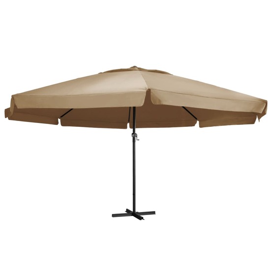 Parasol d'extérieur avec mât en aluminium 600 cm taupe