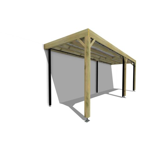 Carport bois • 7m x 2m • adossée • sens largeur • livraison comprise
