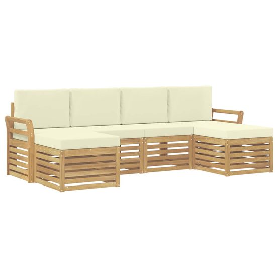 Ensemble de canapés d'extérieur 6 pc blanc et crème polyester