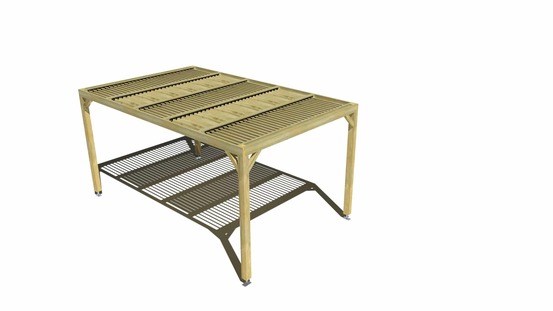 Pergola bois • 3m x 5m • indépendante • sens largeur • lames orientables bioclimatiques incluses • livraison comprise