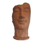 Statue visage métal mosaïque 108 cm - brun