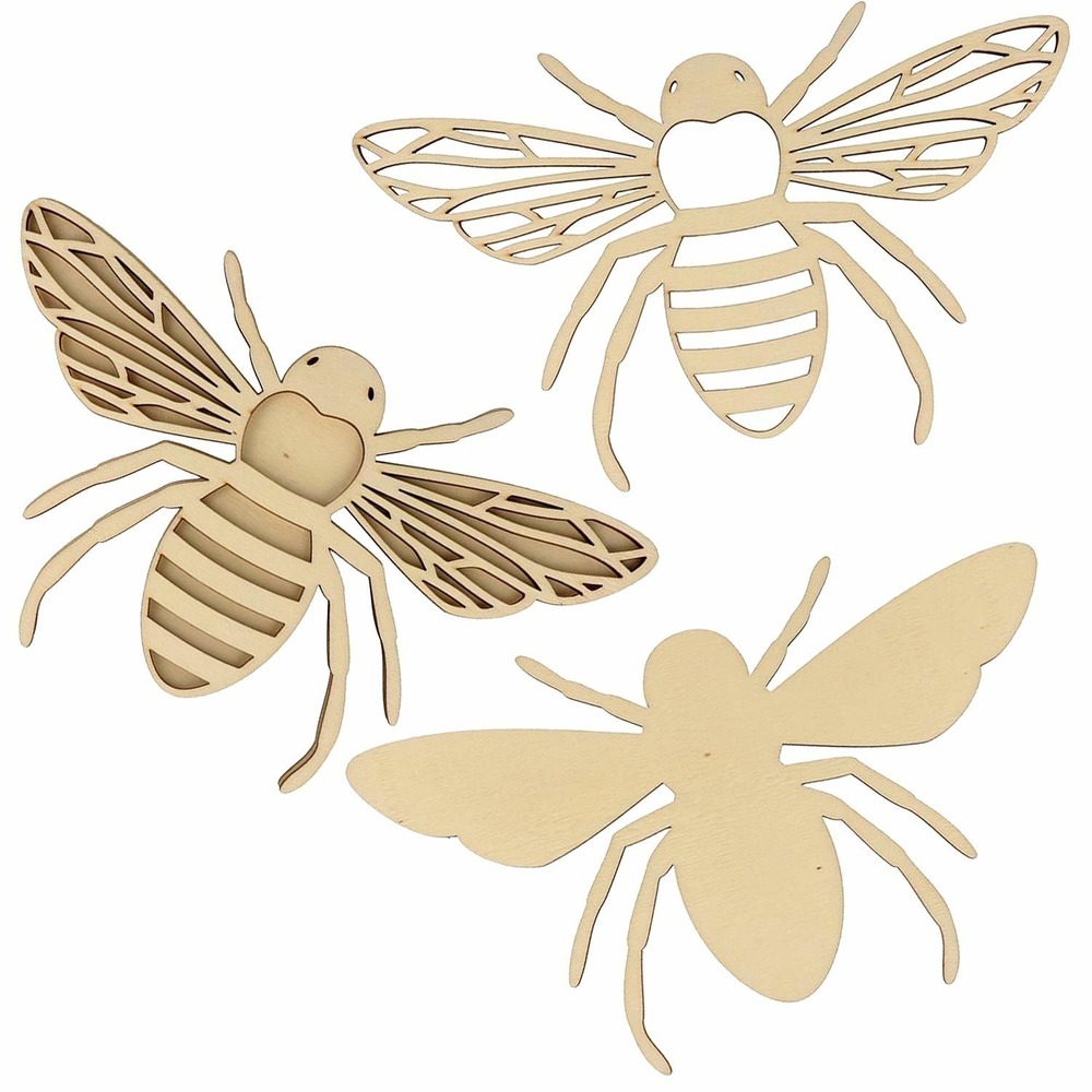 3 kits de décoration en bois abeille