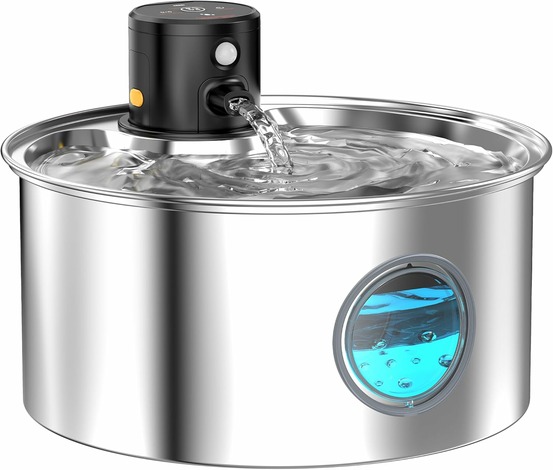 Fontaine à eau pour chat inox de 3,2l gris