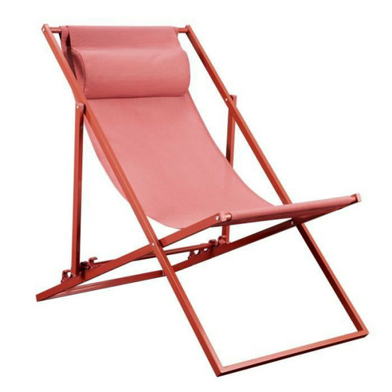 Transat chilienne paros - structure en acier - l 63 x p 104 x h 85 cm - terracotta