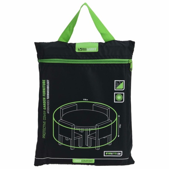 Housse pour ensemble de jardin rond 180x115 cm noir