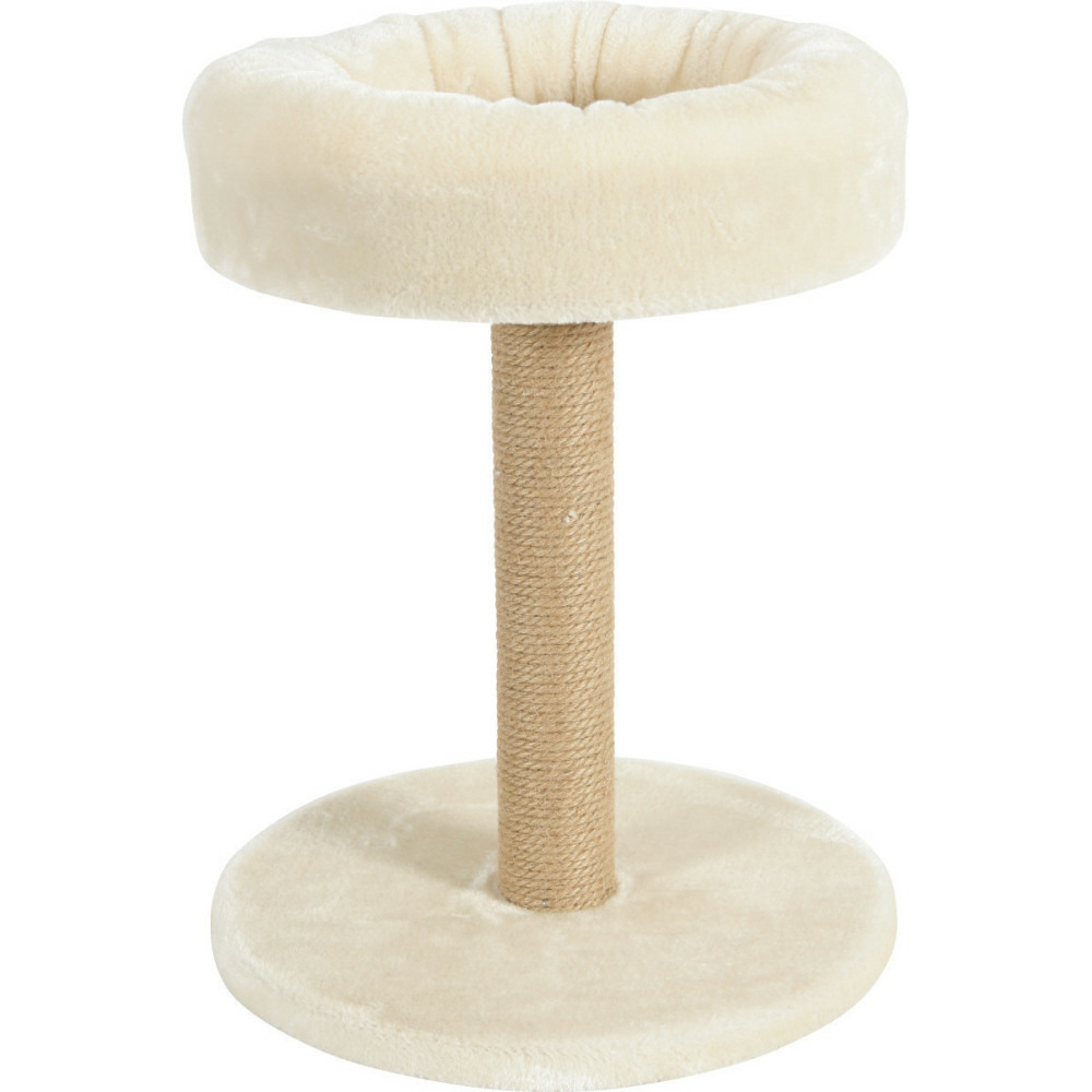 Arbre à chat 2 en 1, ø 35 cm x hauteur 45 cm, couleur beige, pour chats et
